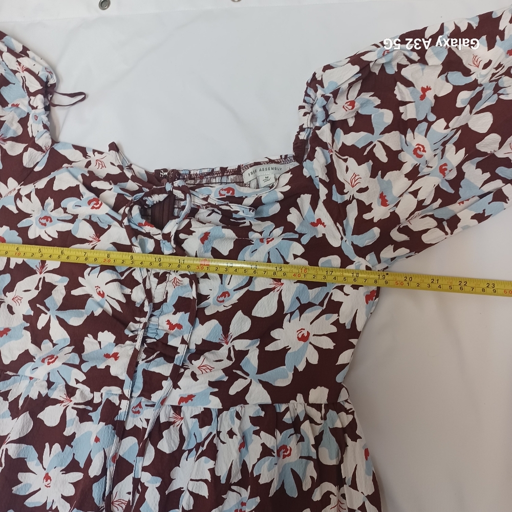 New Free Assembly Size M Floral Brown and White Dress - Picture 11 of 15